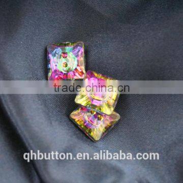 SQUARE ACRYLIC CRYSTAL COLORFUL BUTTON FOR CHILDREN CLOTHING