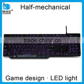 3 LED Backlit Colors Computer Keyboard Half-mechanical Keyboard Feel photo-4