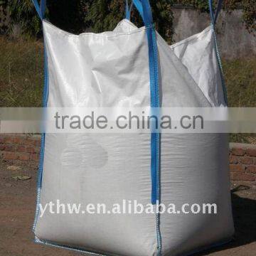 2500lbs white pp jumbo bag for sand/bulk bag with side-seam loops/FIBC big bag with fill skirt and flat bottom