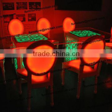 wood acrylic stackable led light event rental party bar chair furniture outdoor dance chair