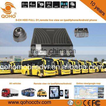 8 channel Mobile DVR, 2TB HDD/SSD 4G Online For Bus GPS google map