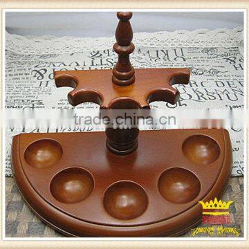 Wooden foldable tobacco smoking pipe rack stand holder five pipes