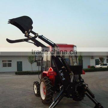 High quality LW-6 Mini tractor mounted backhoe with thumb bucket for sale