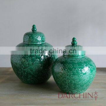 2015 new designs Chinese style wholesale ceramic jars with lid for home decorating home decor                        
                                                Quality Choice