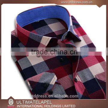 Wholesale stylish cotton men fancy red and black check shirt for men