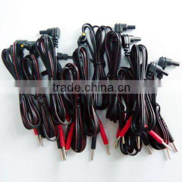medical black and red tens lead wire for tens unit with copper cable