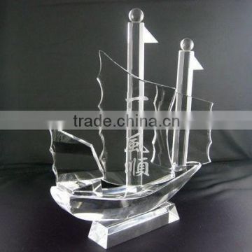 gift or souvenir crystal boat model