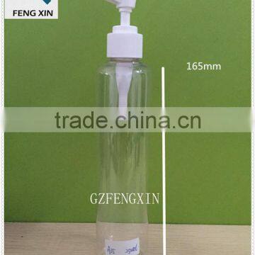 250ml Boston round PET plastic bottle with pump