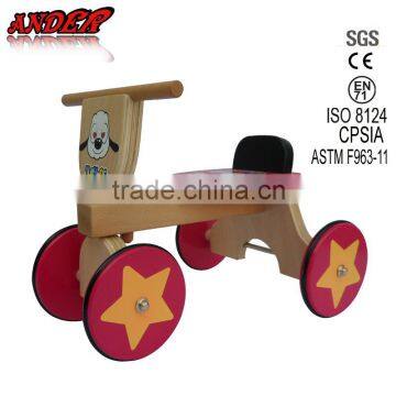 Kids Wooden four wheels scooter mini children learning bike