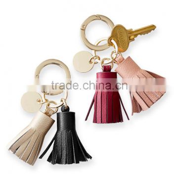 genuine leather Leather Tassel Key Chain fob