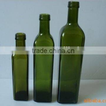 250ml 500ml 750ml 1L Green Square Olive Oil Glass Bottle