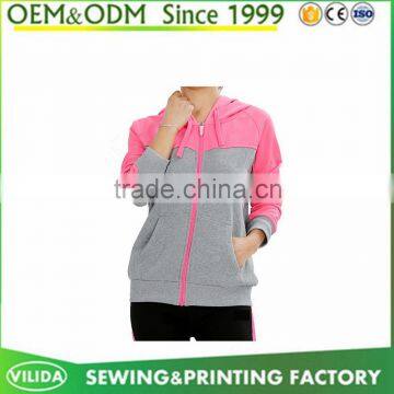 Custom Design Zipper Sweater Shirt Wholesale Blank Women Zip Sports Hoodie