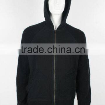 Mens round neck long sleeve cardigan with hood &fleece wool designs for men knitted sweater