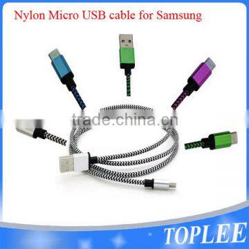 nylon braided micro usb cable for samsung xiao mi