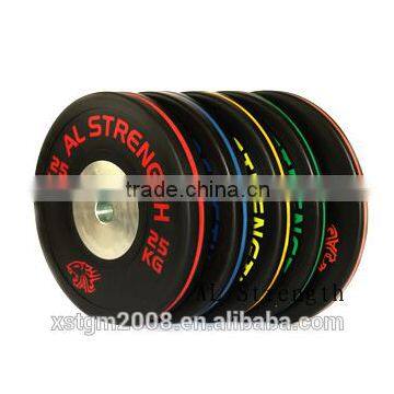 high grade competition bumper plate with color rubber stripes