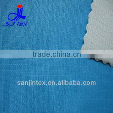 grid polyester pongee coating PU used for jacket outdoor fabric