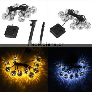 2016 new 10 LED Moroccan Solar Garden String Fairy Lights Lamp