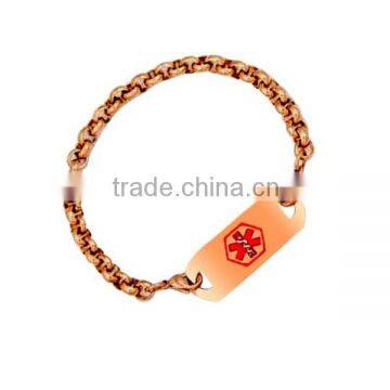 SRB0156 Jewelry Wholesale China PVD Coating Gold Medical Alert Bracelet