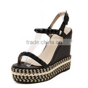 Good quality double platform Wedge shoes beautiful high heel sandals ladies sandals PH3691