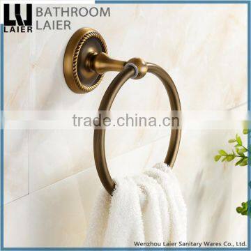 Customized Bathroom Designs Zinc Alloy Antique Bronze Finishing Bathroom Accessories Wall Mounted Towel Ring photo-3