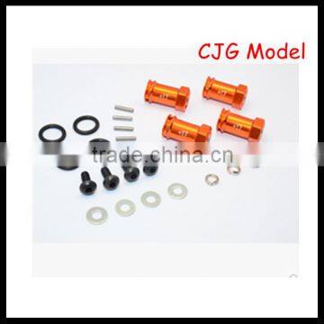 Traxxas Slash 4X4 Upgrade Parts Aluminum Hex Adaptor (+17mm) -orange
