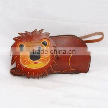 Handmade Leather Large Lion Coin Purse