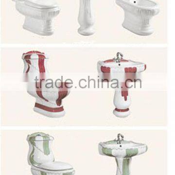 Hot Sale Bathroom Ceramic Decorated Sanitary Ware Suite D8008 photo-2