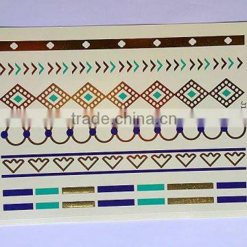 Elephants Gold Temporary Jewelry Tattoos Skin Adhesive Sticker Paper photo-5