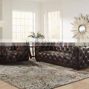 ,Antique Design Classic Cheap genuine leather sofa,High Quality italian classical leather sofa in foshan