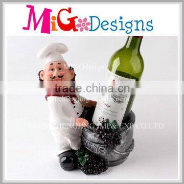 New Resin Basket Wine Holder With Chef Figure