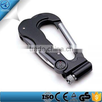 With Led Light And Compass Multifunction Stainless Steel Climbing Carabiner