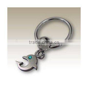 hot hanging dolphin with crystal stone fashion jewelry body piercing jewelry