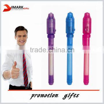 promotion invisible ink pen with uv light