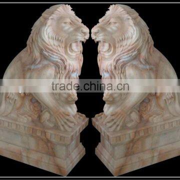 Cheap Lion Figurine Made From Red or White Marble