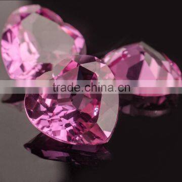 High quality Brilliant Synthetic Ruby#3 Heart Shape 8.00mm Dark Pink Corundum