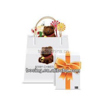 Cute paper gift bags with beautiful look color printed shopping bags with handle