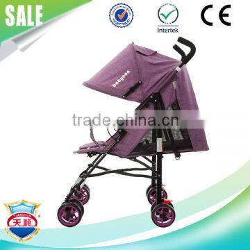 2016 china plastic spray baby stroller with oxford cloth canopy and comfortable cushsion