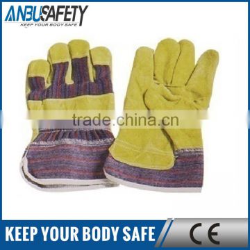 double palm cowhide suede leather gloves with EN 388