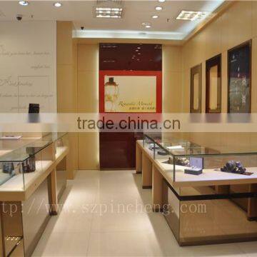 Lighted Wooden Jewelry Watches Display Cases and Cabinets for Mall Kiosk
