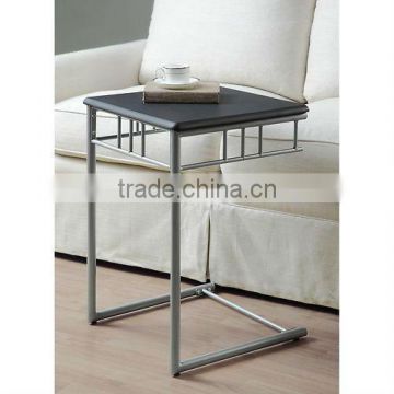 Black/ Silver Metal Snack Table