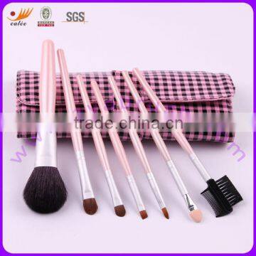 7pcs high quality pink handle travel make up brush set