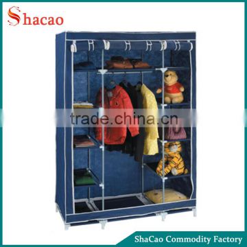 Blue Non Woven Fabric Folding Storage Wardrobe