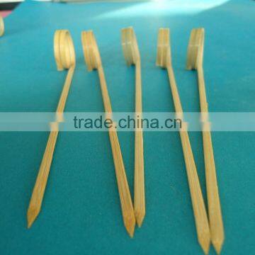 eco-friendly fruit dessert picks bamboo knotted skewers for wholesale