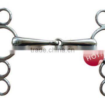 Stainless steel horse continental gag bit with solid jointed mouth (Type-057)