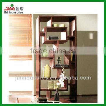 High Quality Mahogany Tall Wood Display Cabinet for Living Room