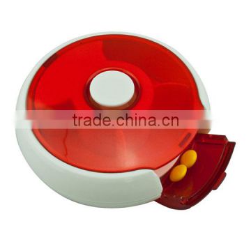 Round Plastic Pill Box With Lock (3 Compartment)