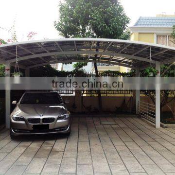 Strong and sturdy aluminum modern carport material with solid polycarbonate design