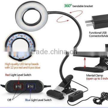 Topbest LED Grow Light 10W Adjustable 3 Modes Blue / Red Dimmable 6 Levels Desk Lights Lamp Clip for Indoor Plants Hydroponic photo-2