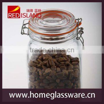 Wholesale Clear Flip Lid Food Storage Jar With Swing Top photo-3