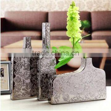 2016 Best Selling Electroplated Flower Vase Set Mini Stoneware Vase photo-4